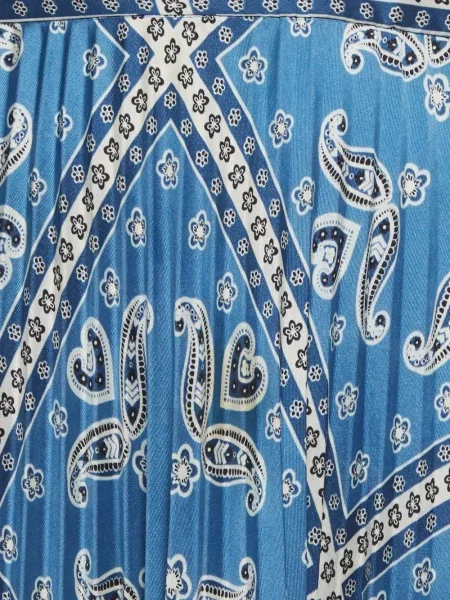 Fustă midi Sandro cu model paisley albastru