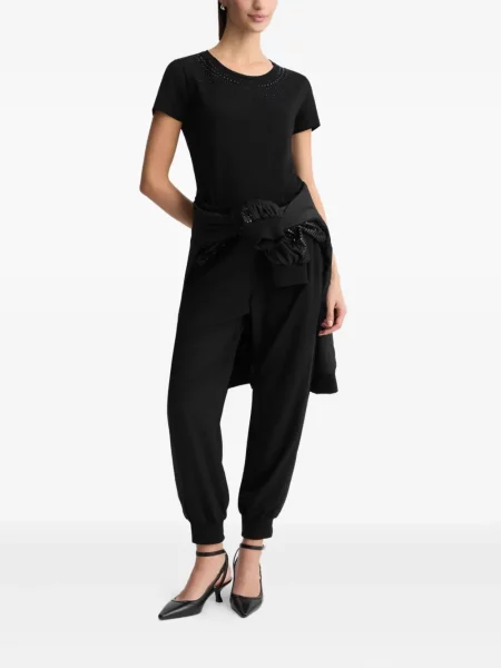 Tricou Liu Jo cu decolteu rotund negru