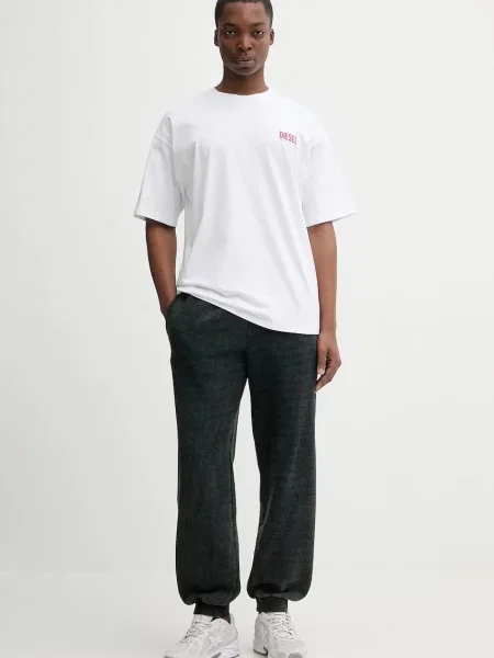 Diesel spodnie dresowe P-MARKY-CUFF melanżowe czarny