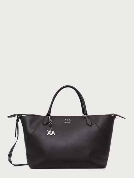 Armani Exchange geantă shopper pentru femei cu imitație de piele maro