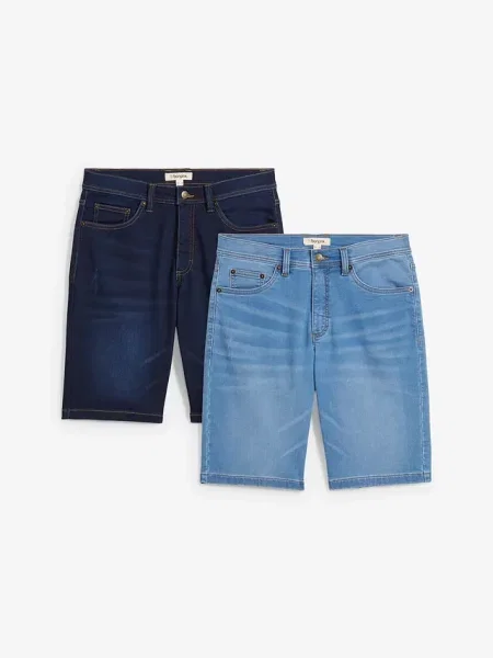 Bermudy dżinsowe dresowe Slim Fit 2 pary niebieskie