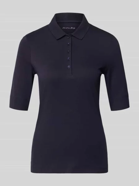 Koszulka polo o kroju slim fit z listwą guzikową i rękawem o dł. Christian Berg Woman