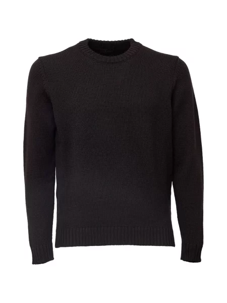 Pulover Zanone cu decolteu rotund negru