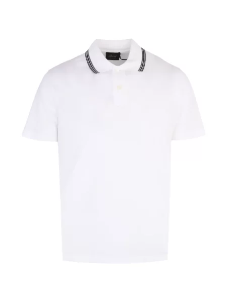 Tricou polo Brioni cu dungi alb