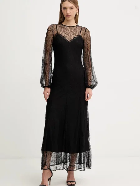 Haljina Twinset maxi ravna crna