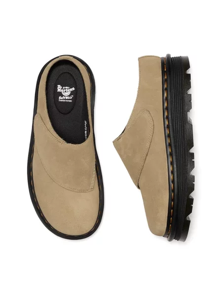 Замшевые мюли Dr. Martens бежевые
