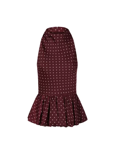 Sukienka Rotate Birger Christensen w grochy z dekoltem halter czerwona