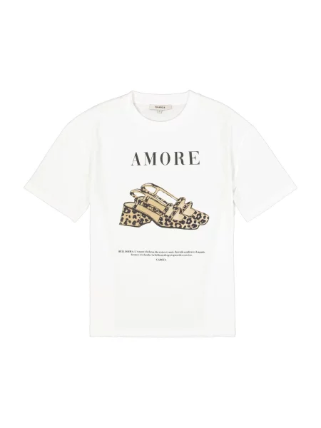 GARCIA Majica svetlo rjava / črna bela