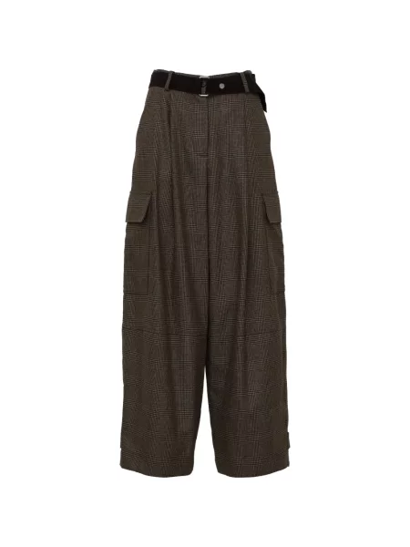 Pantaloni P.a.r.o.s.h. în carouri maro