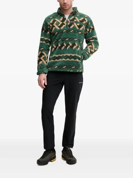 Pulover Columbia cu imprimeu geometric verde