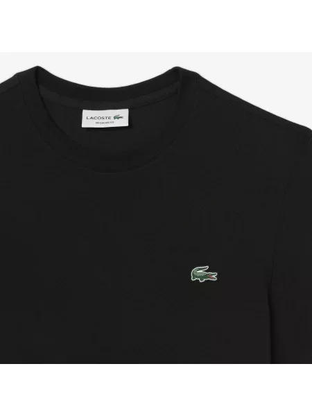Lacoste T-Shirt Z Okrągłym Dekoltem Regular Fit czarny