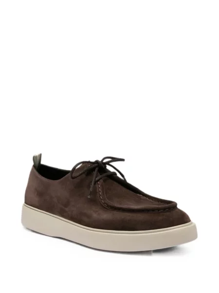 Pantofi derby Officine Creative din piele de căprioară maro