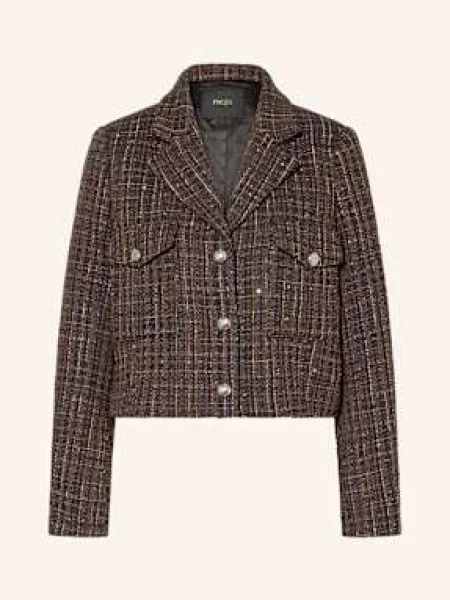 Maje Żakiet Pudełkowy Z Błyszczącą Przędzą I Cekinami braun niebieska