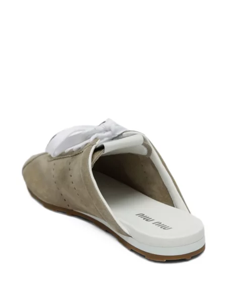 Papuci tip mules Miu Miu din piele de căprioară