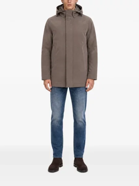Palton Woolrich cu glugă maro