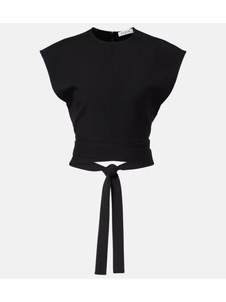 Top Alaïa de lână negru