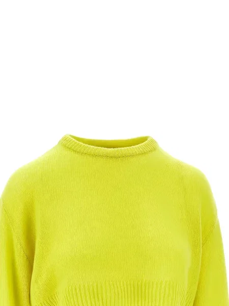 Top Balenciaga cu decolteu rotund galben