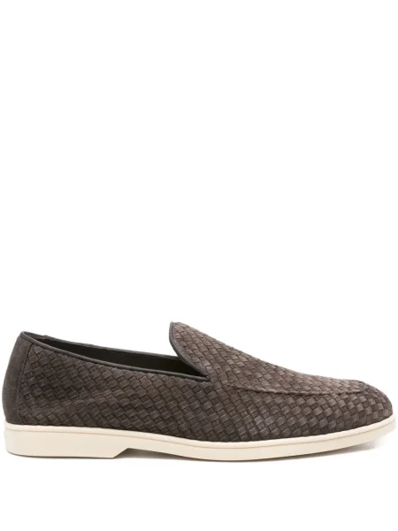 Pantofi loafer Doucal's din piele de căprioară maro