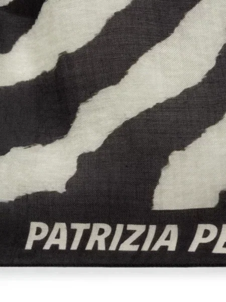 Шал Patrizia Pepe с принт с принт зебра черно