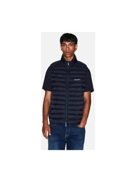 Kamizelka Armani Exchange pikowana niebieska