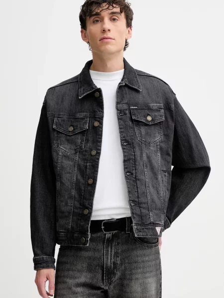 Τζιν μπουφάν Guess Jeans γκρι