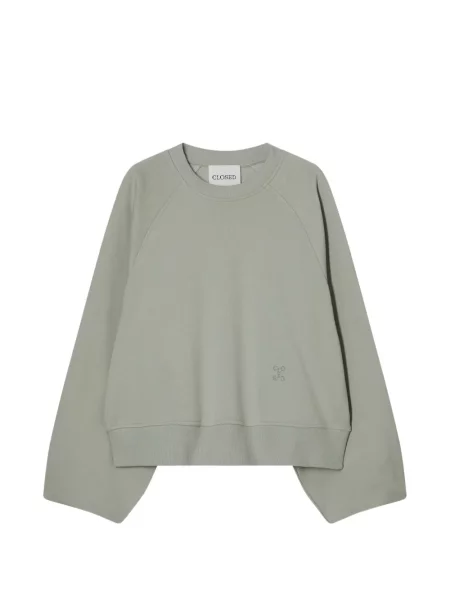 Hanorac Closed cu broderie verde