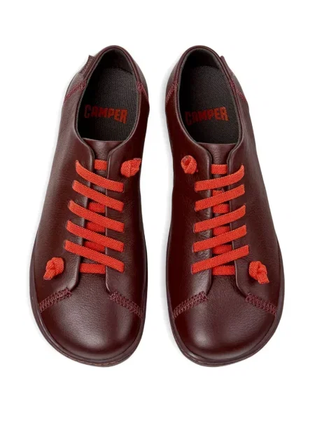 Sneakerși Camper cu șireturi din piele roșu