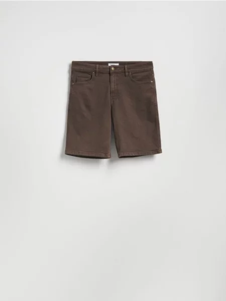 Reserved Jeansowe szorty straight dark grey jeans szare