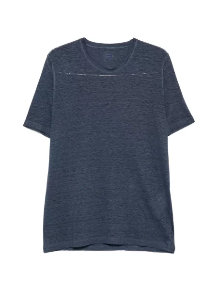 Tricou 120% Lino de in cu decolteu rotund albastru