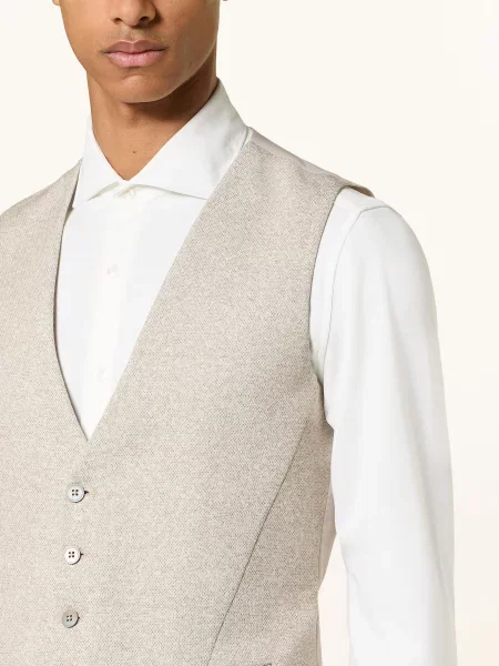 Paul Kamizelka Garniturowa Extra Slim Fit Dwustronna Z Dżerseju beige beżowa