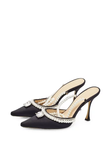 Pantofi cu toc Mach & Mach cu perle negru