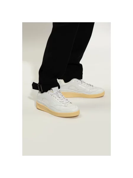 Sneakersy Jil Sander skórzane z nadrukiem białe