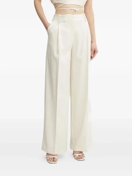 Pantaloni Simona Corsellini plisate alb