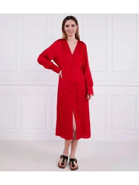 Karl Lagerfeld Rochie logo jacquard roșu