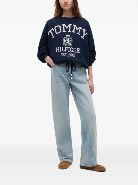Pulover Tommy Hilfiger cu imagine cu cordon albastru