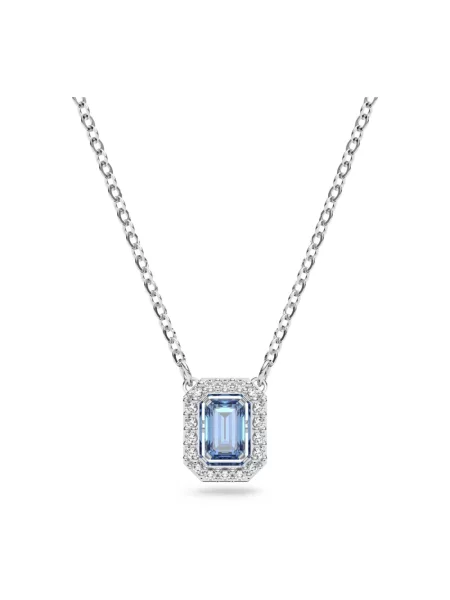 Lniany naszyjnik Swarovski szary