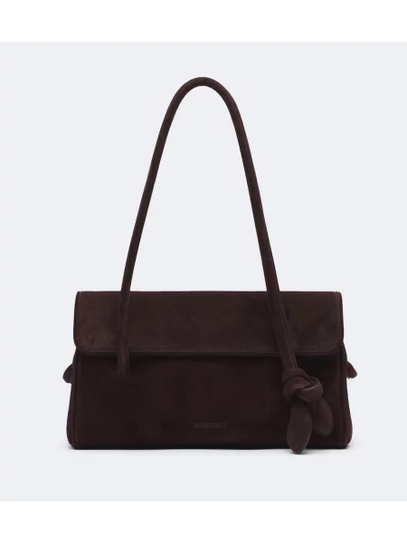 Lung geantă Jacquemus din piele de căprioară maro