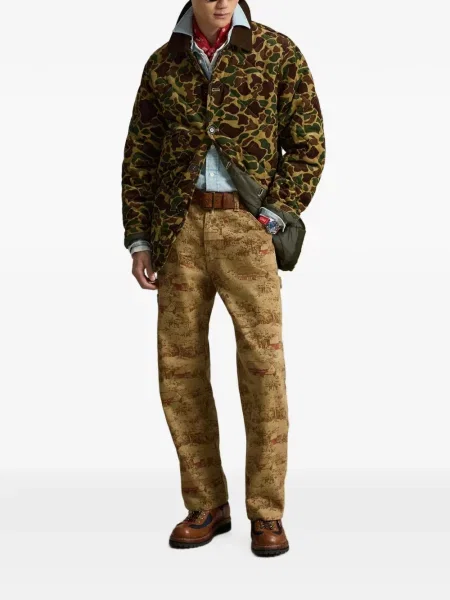 Șosete Polo Ralph Lauren cu broderie în carouri de flanelă verde