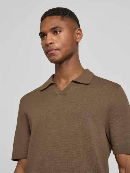 Koszulka dzianinowa z dekoltem w serek Model MILANO' Jack & Jones Premium