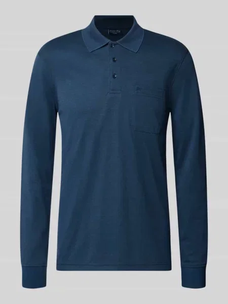Koszulka polo o kroju regular fit z domieszką bawełny Christian Berg Men granatowa