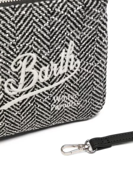 Geantă plic Mc2 Saint Barth cu model herringbone negru