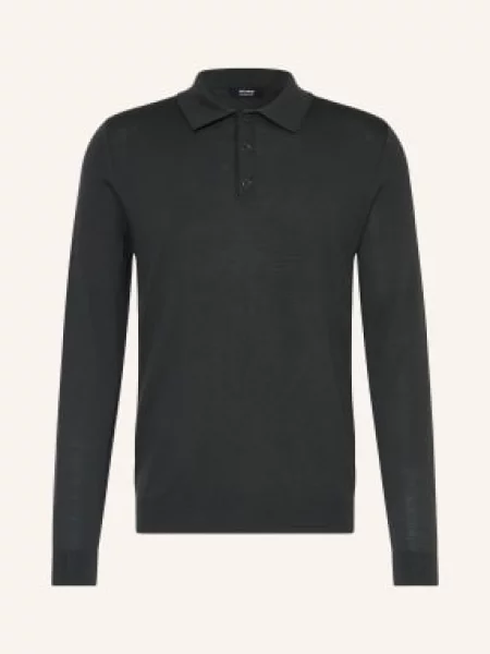 Reiss Pletené Polo Tričko Trafford Z Merino Vlny tmavě zelená