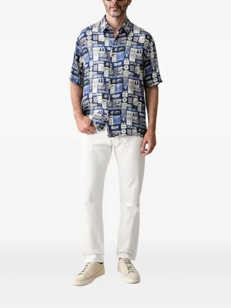 Scurt cămașă Armani Exchange cu imagine albastru