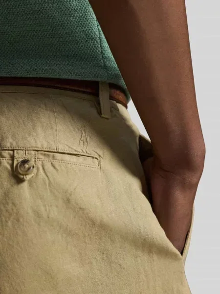 Chinosy z mieszanka lnu i bawełny Polo Ralph Lauren beżowe