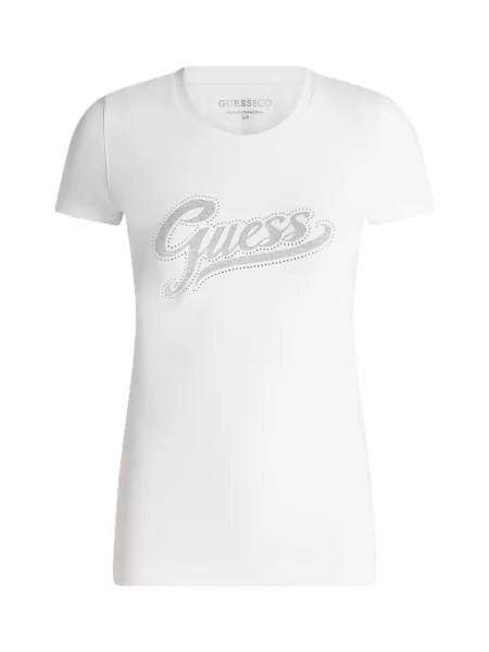 GUESS Tricou argintiu alb