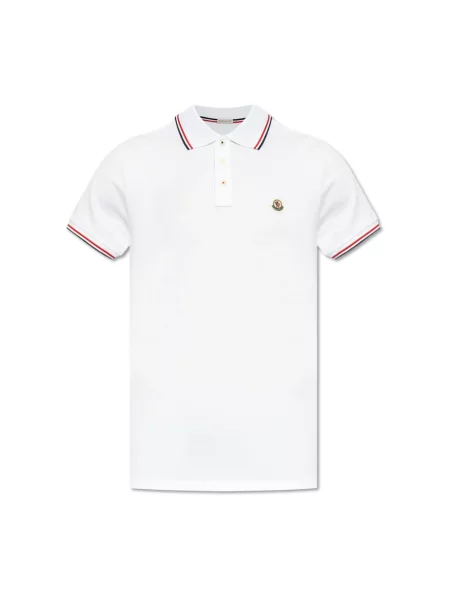 Koszulka polo Moncler z logo biała