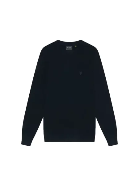 Bluza nierozpinana Lyle & Scott wełniana z okrągłym dekoltem niebieska