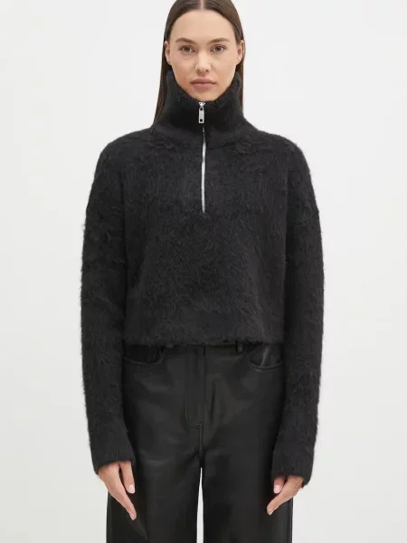 Sportmax pulover de lână Falcone femei călduros cu turtleneck negru