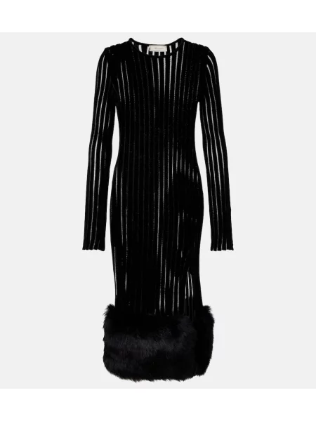 Dzianinowa sukienka midi Blumarine do kolan garniturowa czarna