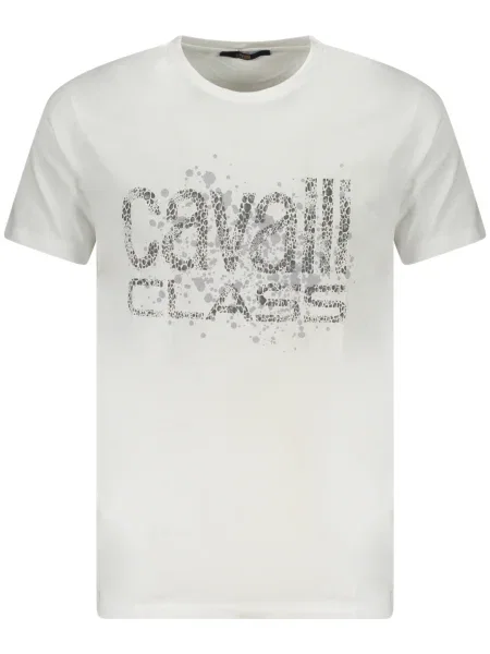 Tricou Cavalli Class scurt alb